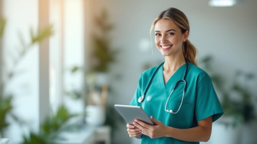 Professionelle Tierärztin in einer modernen Praxis